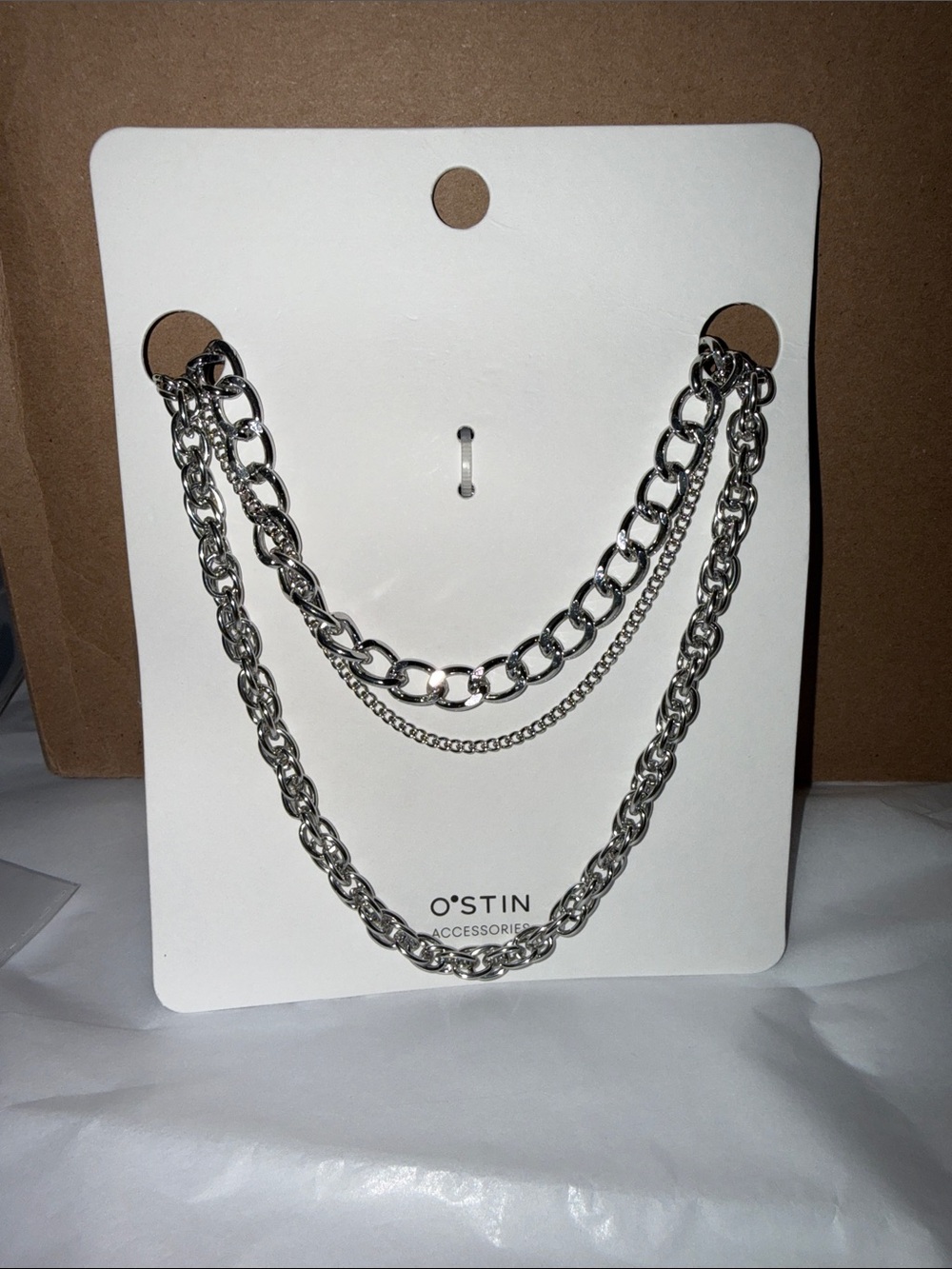 Silver-Tone Layered Chain Necklace - Silver